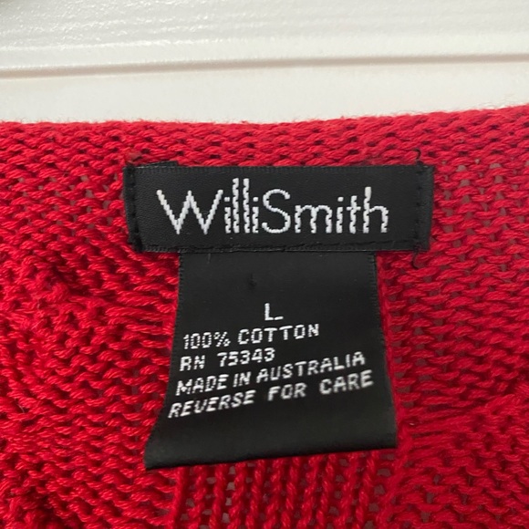 Willi smith brand red cable knit sweater. Size large - Picture 2 of 4
